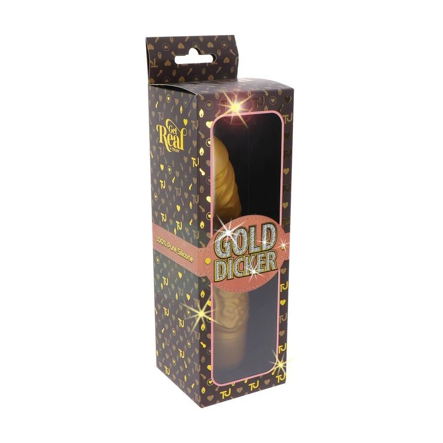 GET REAL - GOLD DICKER STIM VIBRATEUR OR